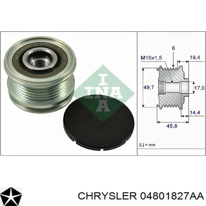 04801827AA Chrysler Авто генератор