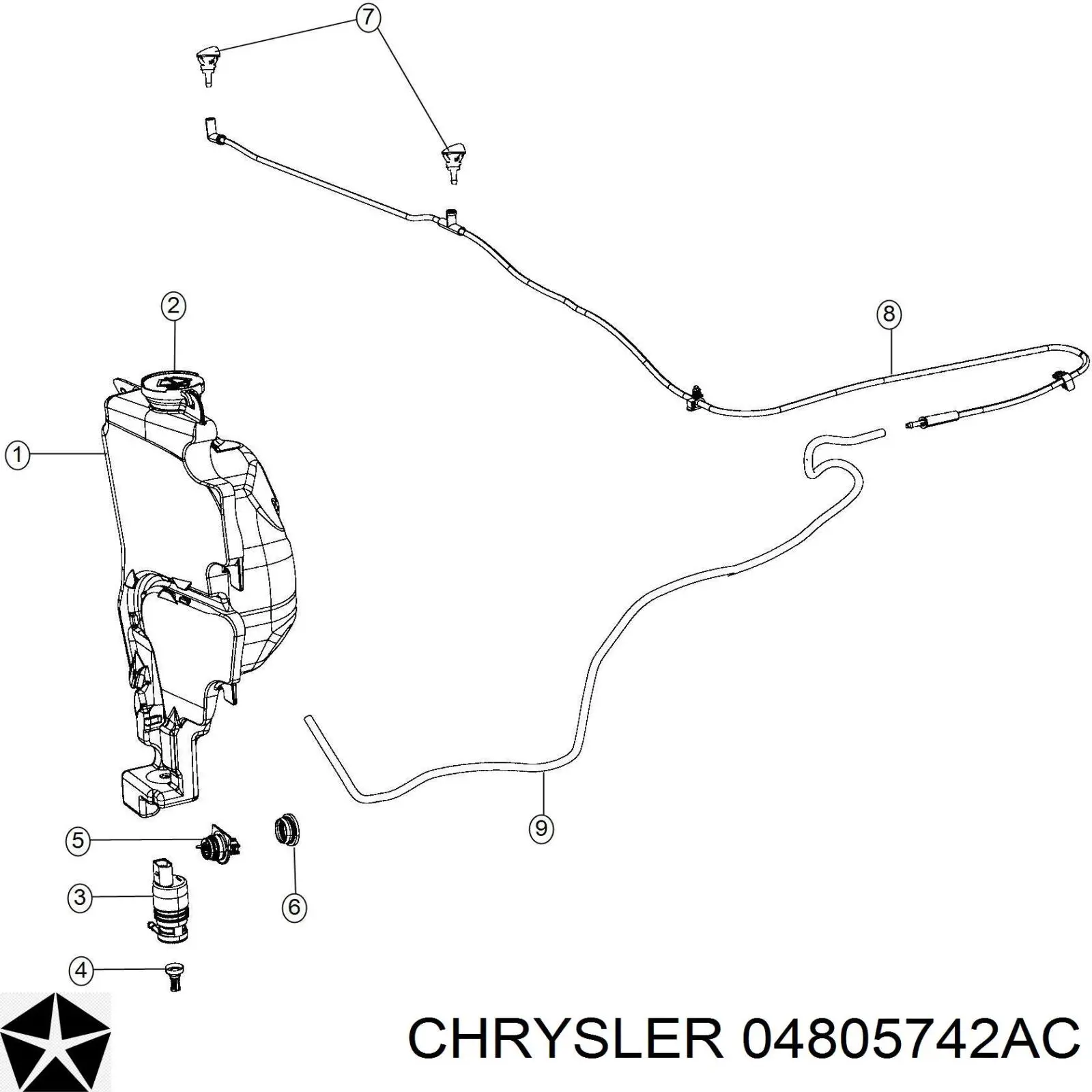 Форсунка омивача лобового скла Chrysler 300 100 (Крайслер 300)