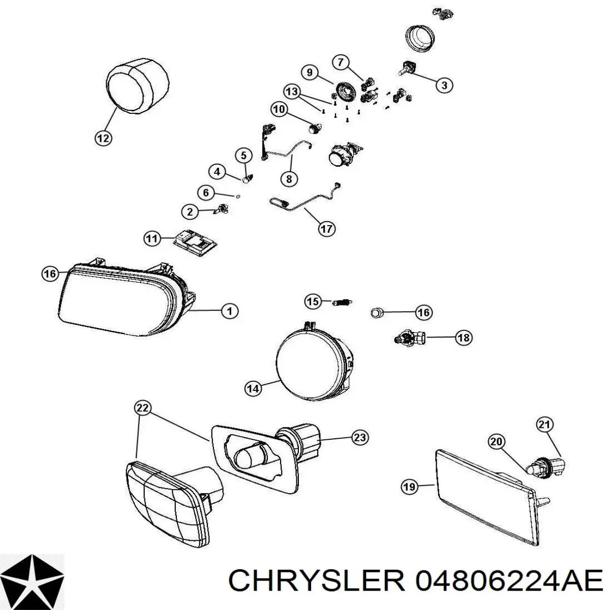 Купити 04806224AE Chrysler Повторювач повороту на крилі