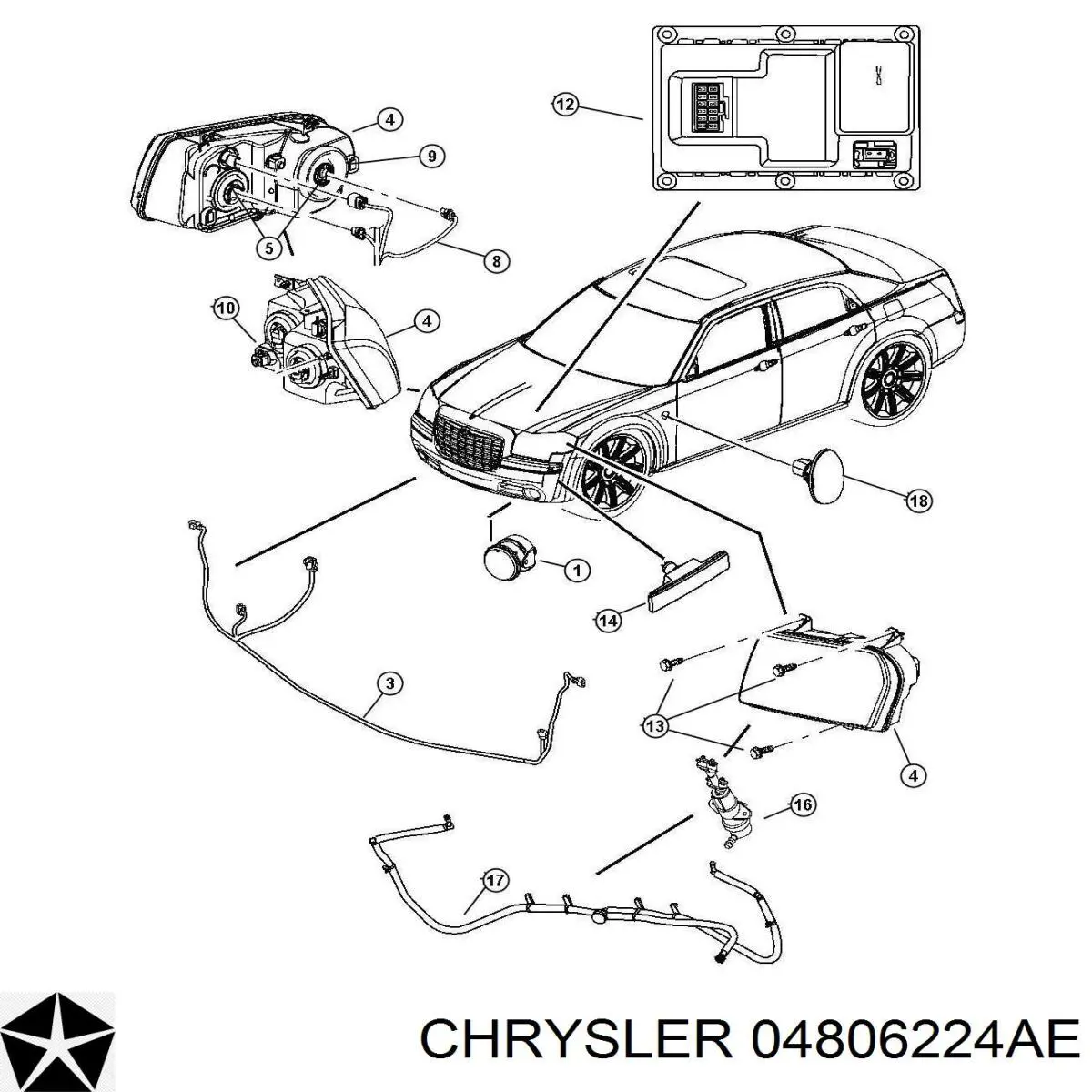 Повторювач повороту на крилі Chrysler Sebring Limited (Крайслер Себрінг)