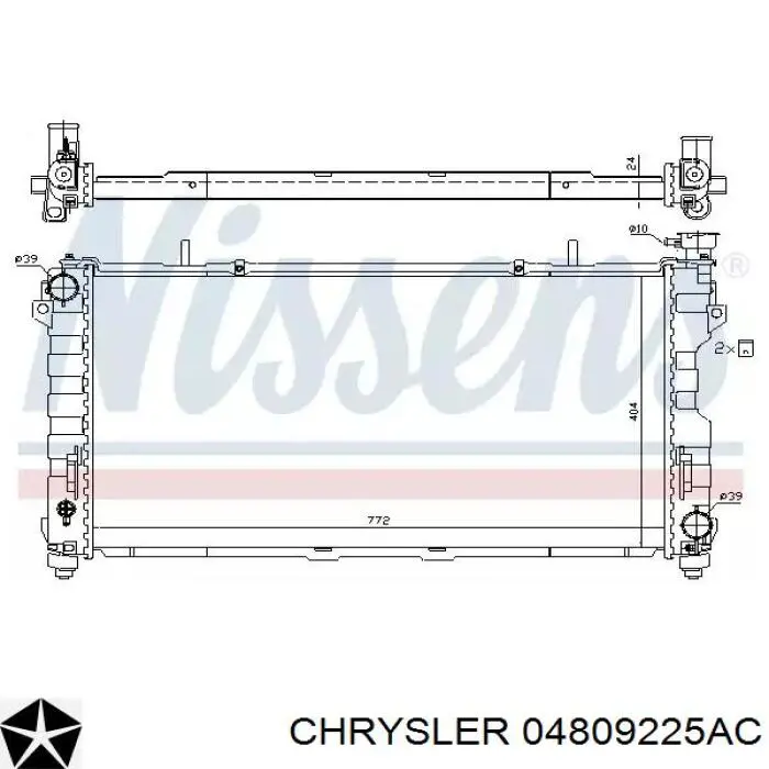 Радіатор охолодження двигуна 04809225AC Chrysler