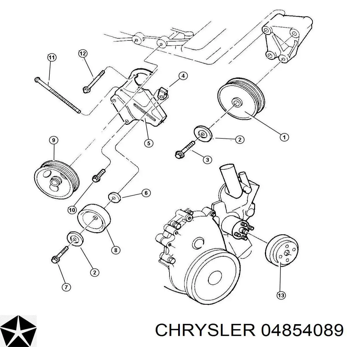 04854089 Chrysler ролик натягувача приводного ременя