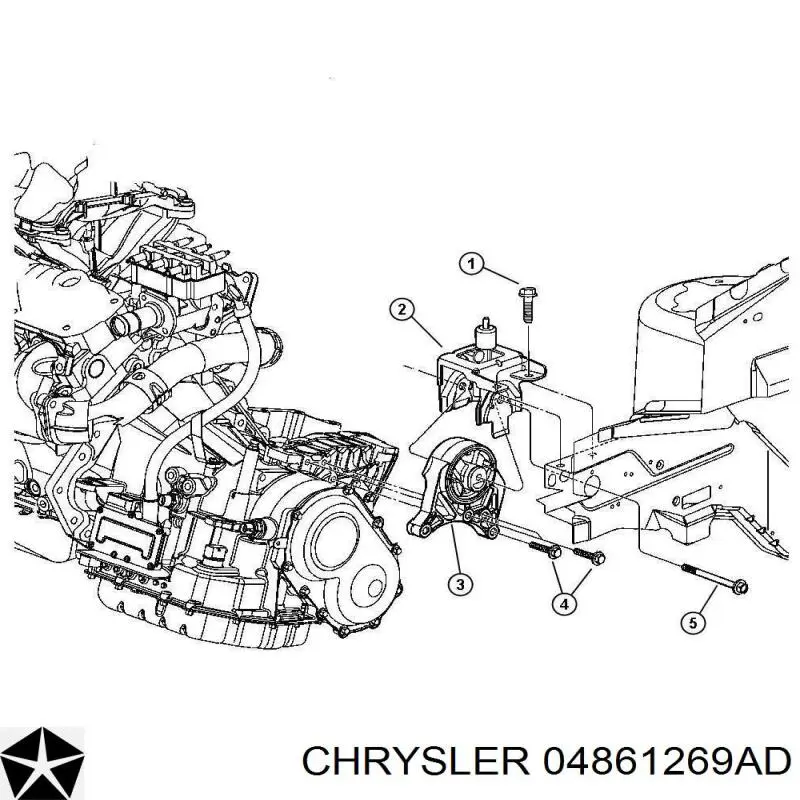 Купити 04861269AD Chrysler Подушка коробки передач