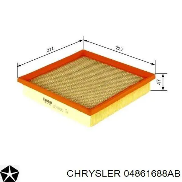 Купити 04861688AB Chrysler Автомобільний фільтр повітря