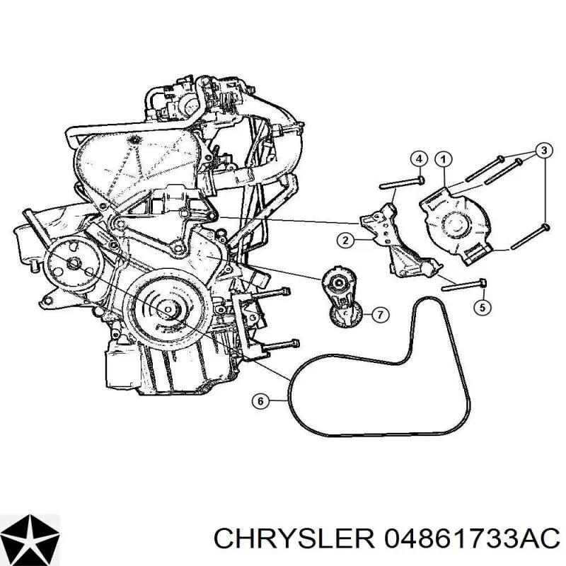 04861733AC Chrysler ремінь приводний, агрегатів