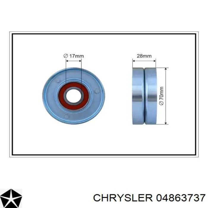Ролик приводного ременя, паразитний Chrysler 04863737 ціна, від 12.83 USD