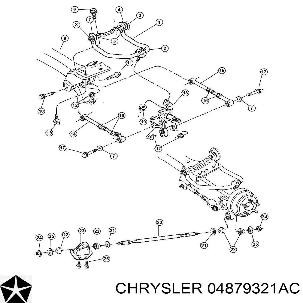 Кульова опора, верхня Chrysler 04879321AC ціна, від 14.44 USD