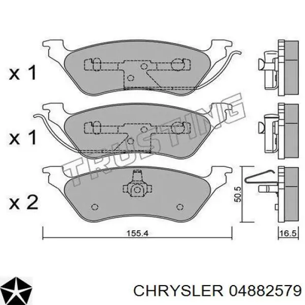 Колодки гальмові задні, дискові 04882579 Chrysler