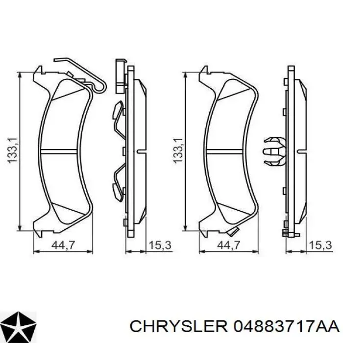 Задні гальмівні колодки 04883717AA Chrysler