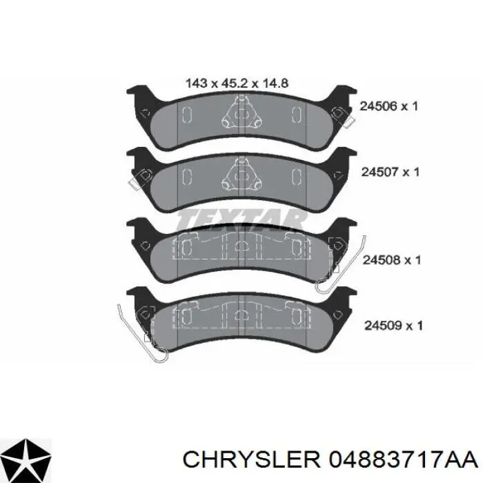 Купити 04883717AA Chrysler Задні колодки