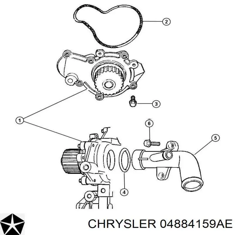 Помпа охолодження Chrysler 04884159AE ціна, від 54.61 USD