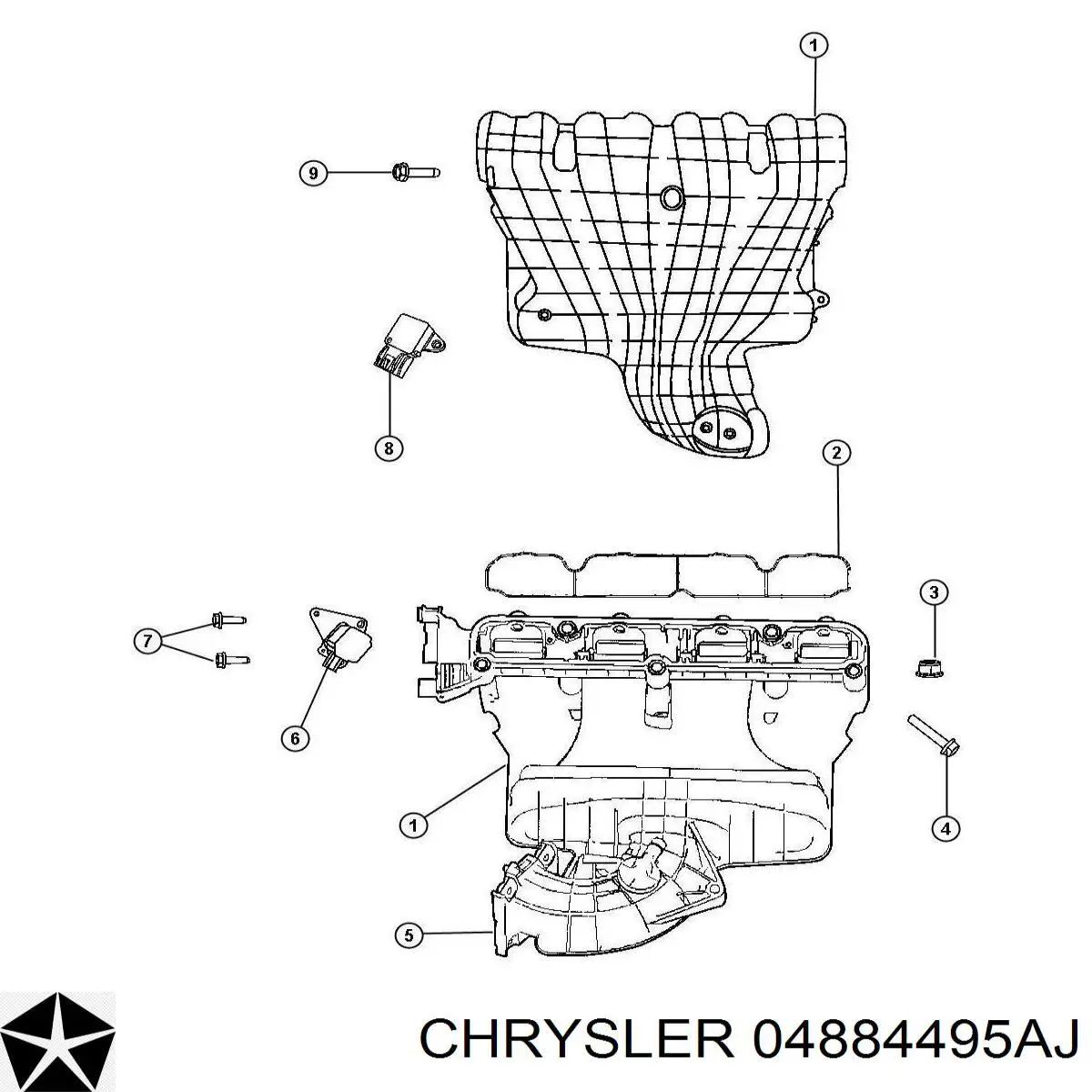 Купити 04884495AJ Chrysler Впускний колектор