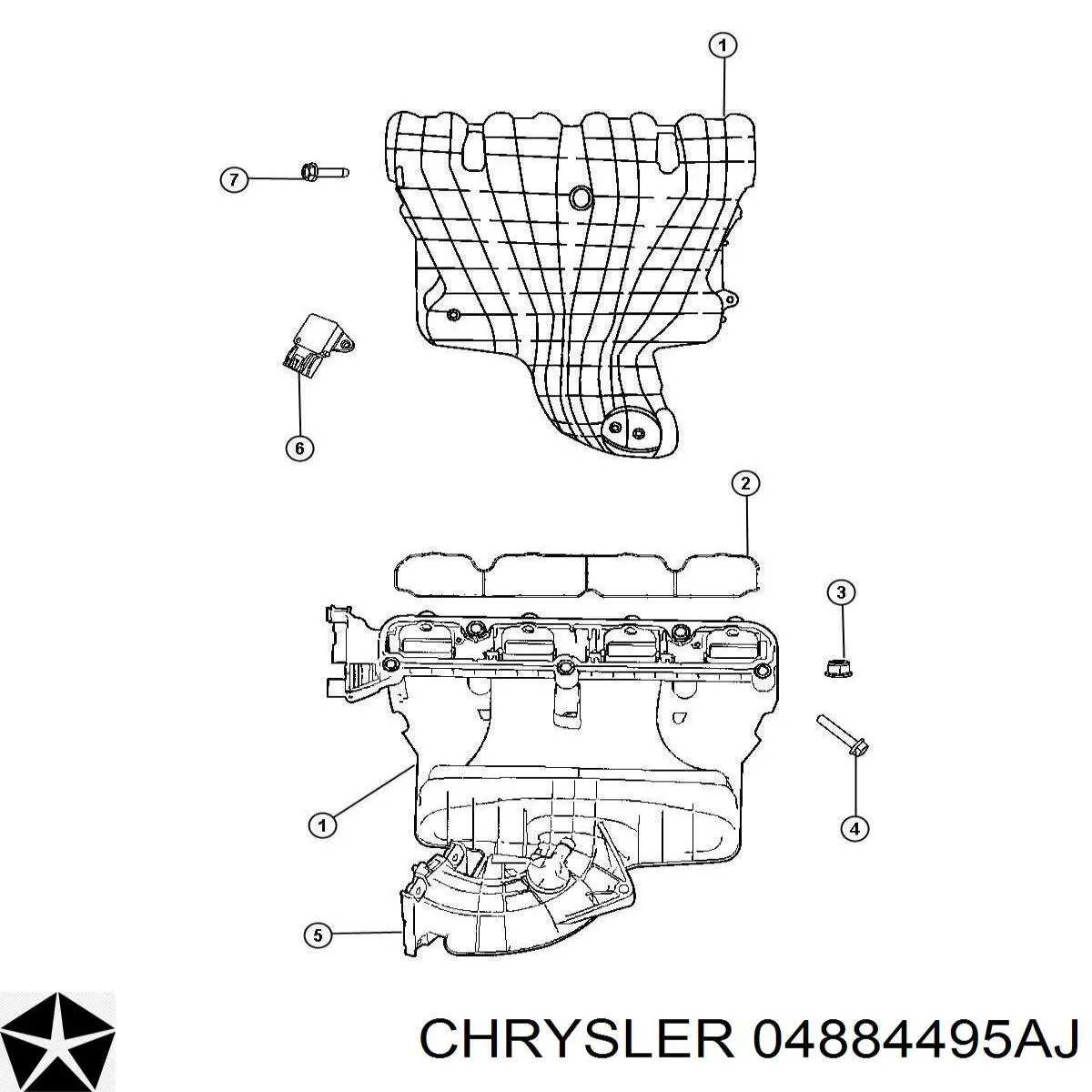 4884495AD Chrysler колектор впускний