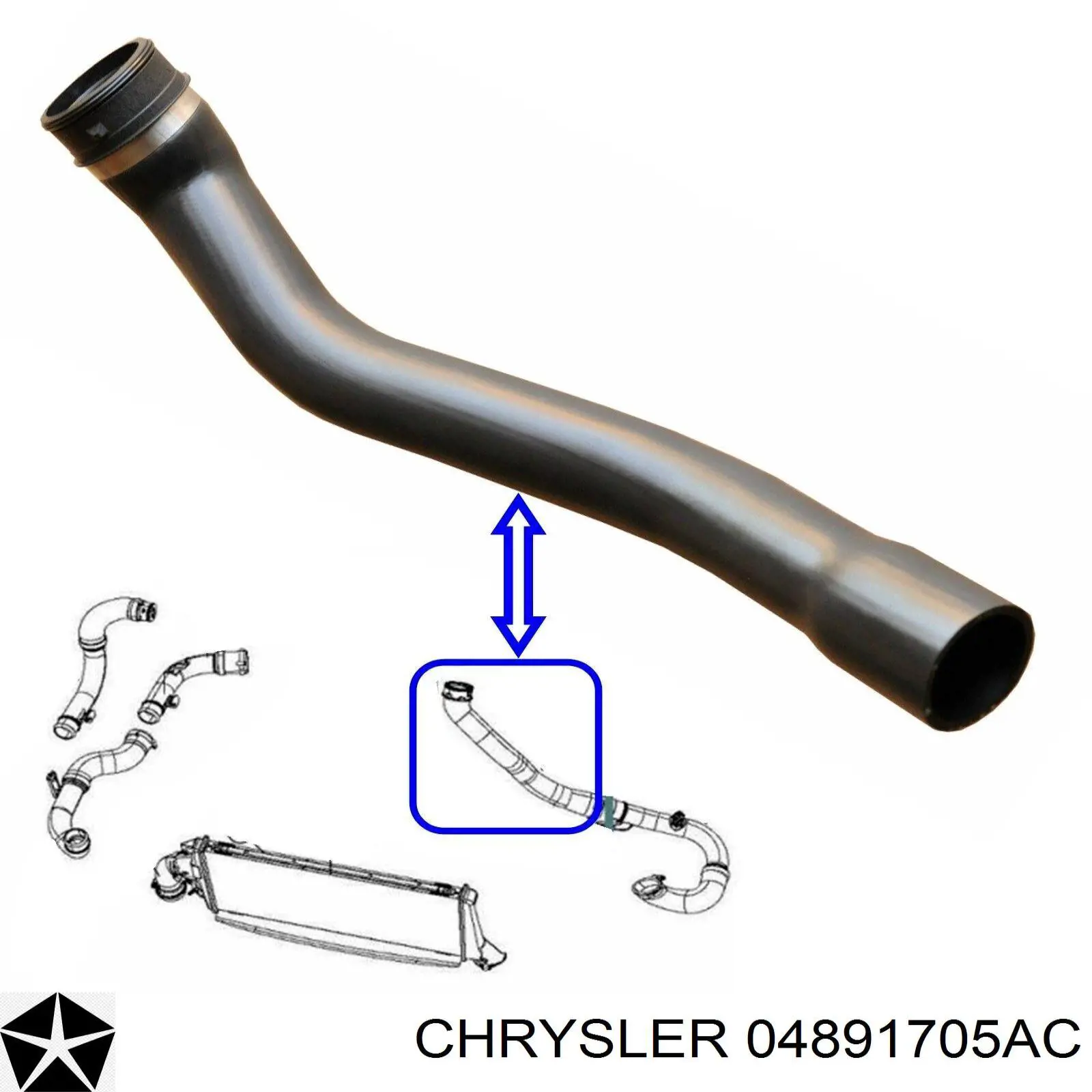 Шланг/патрубок интеркуллера Chrysler 4891705AC ціна, від 28.82 USD