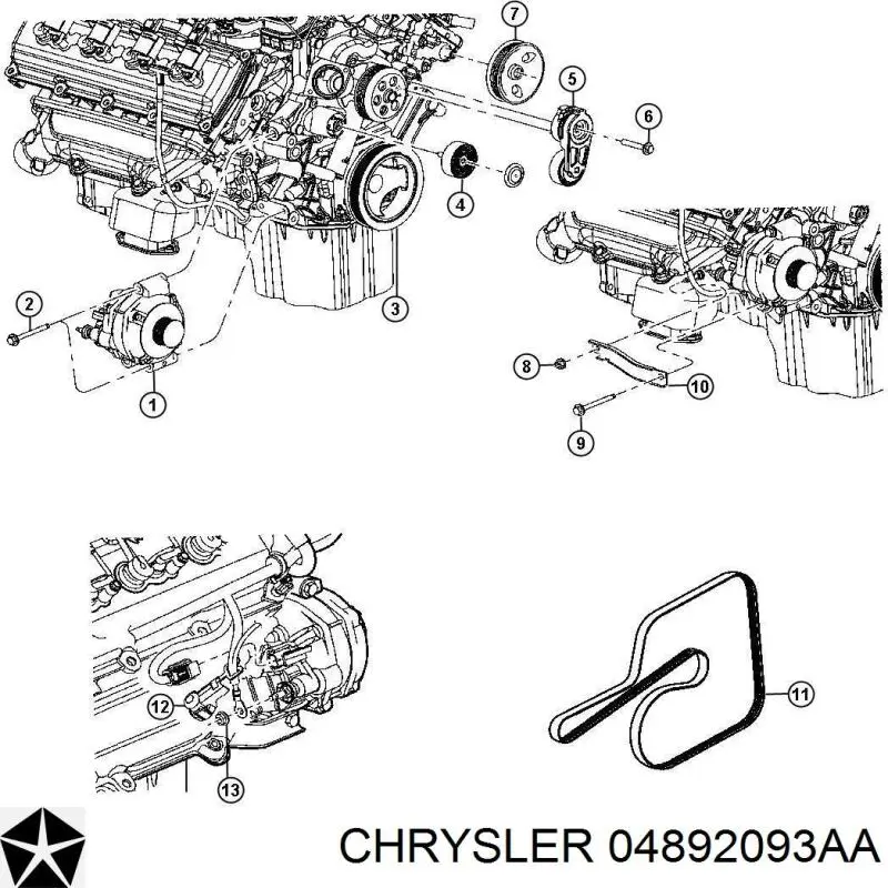Шків насосу гідропідсилювача керма (ГПК) Chrysler 04892093AA ціна, від 35.12 USD