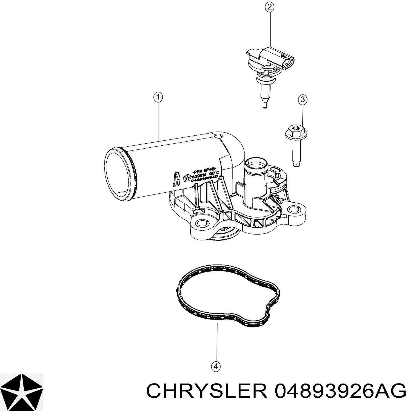 Купити 4893926AD Chrysler Корпус термостата