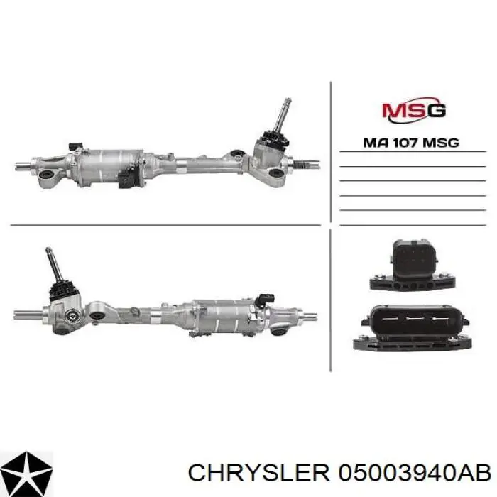 05003940AB Chrysler Рейковий рульовий механізм