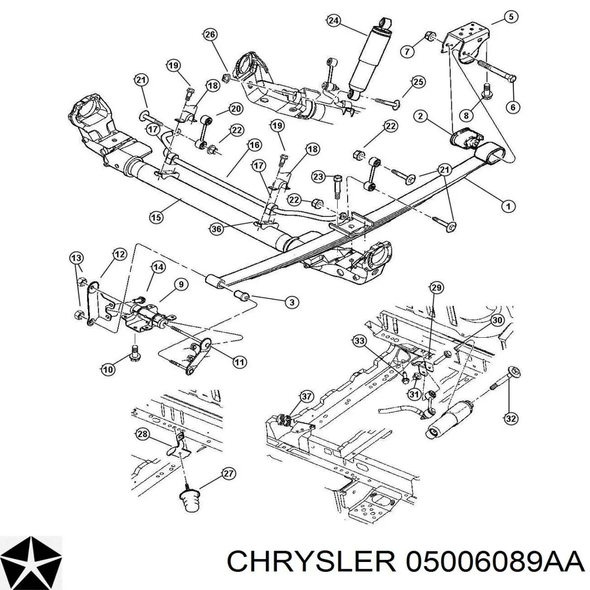 Кронштейн ресори заднього моста 05006089AA Chrysler