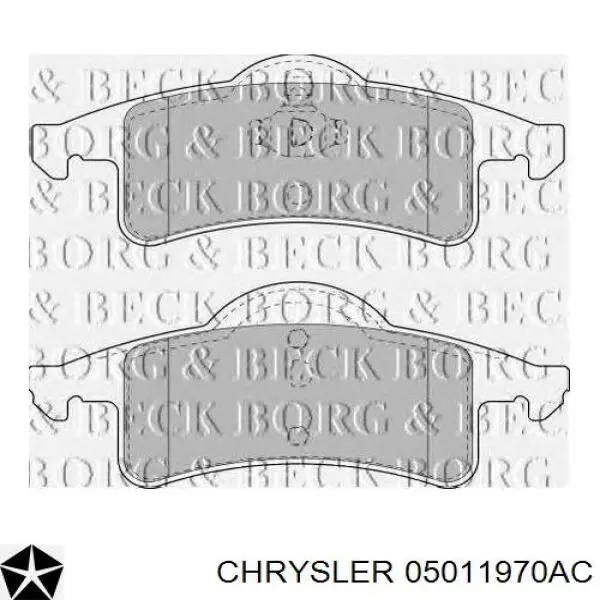 Задні гальмівні колодки Chrysler 05011970AC ціна, від 25.11 USD