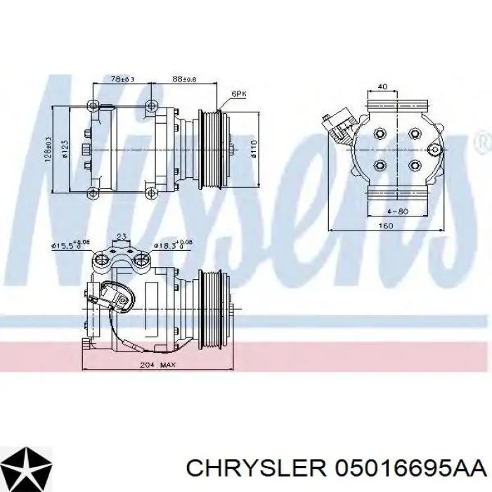 Купити 5016695AA Chrysler Компресор кліматичної установки