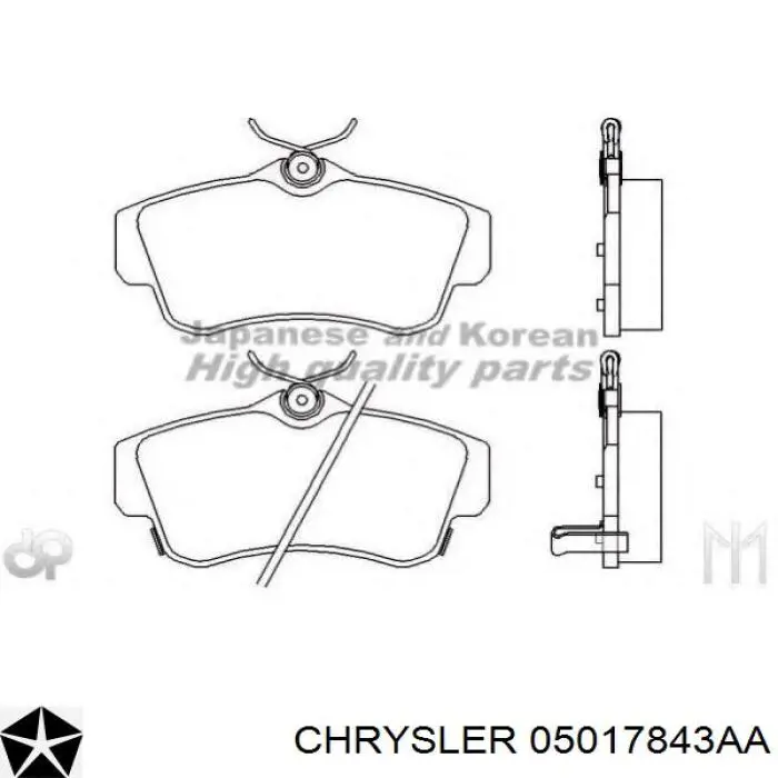 Тормозні колодки Chrysler 05017843AA