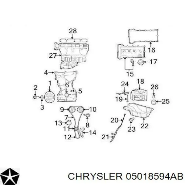Сальник колінвала двигуна, задній Chrysler 05018594AB ціна, від 28.10 USD