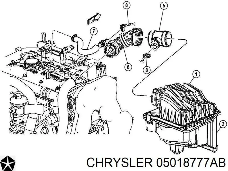 Купити 05018777AB Chrysler Автомобільний фільтр повітря