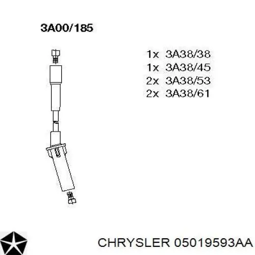 Дріт високовольтний, комплект 05019593AA Chrysler