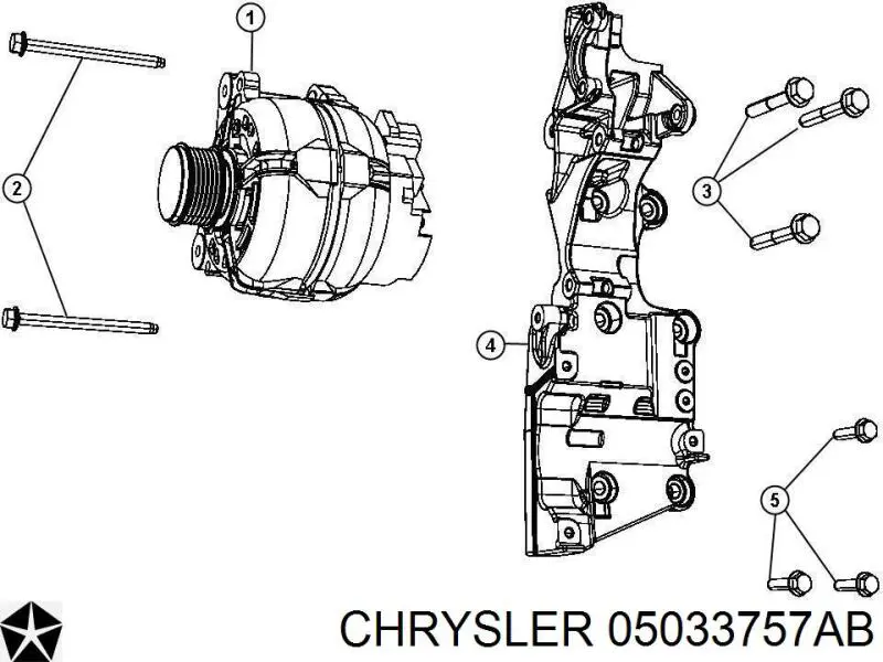 Генератор 05033757AB Chrysler