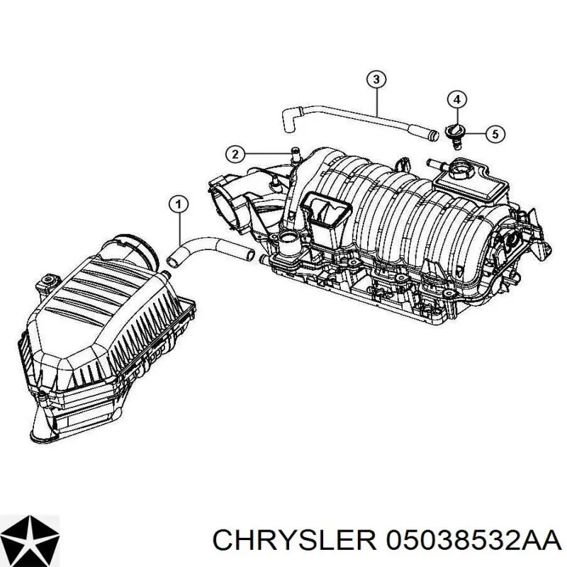 Клапан PCV (вентиляції картерних газів) Chrysler 300 SRT8 (Крайслер 300)