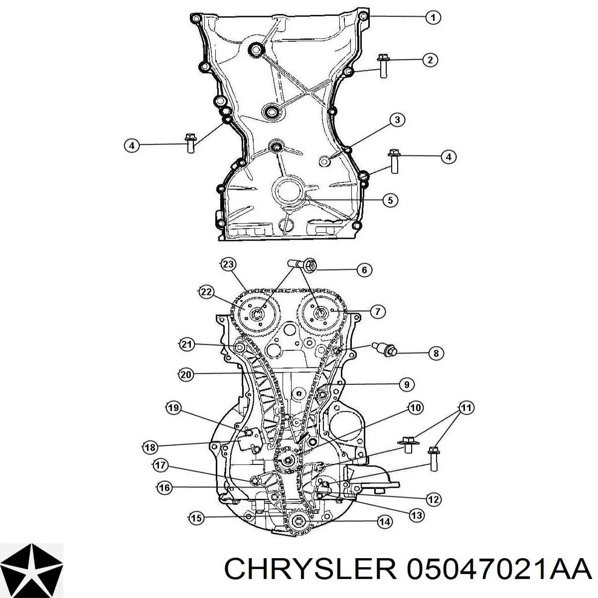5047021AB Chrysler зірка-шестерня розподільного валу двигуна, впускного
