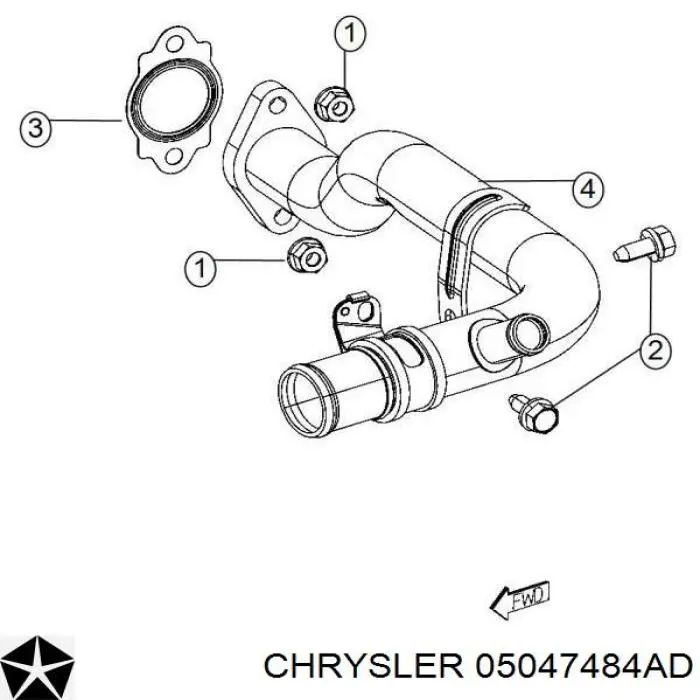 Шланг/патрубок системи охолодження Chrysler 05047484AD ціна, від 5.12 USD