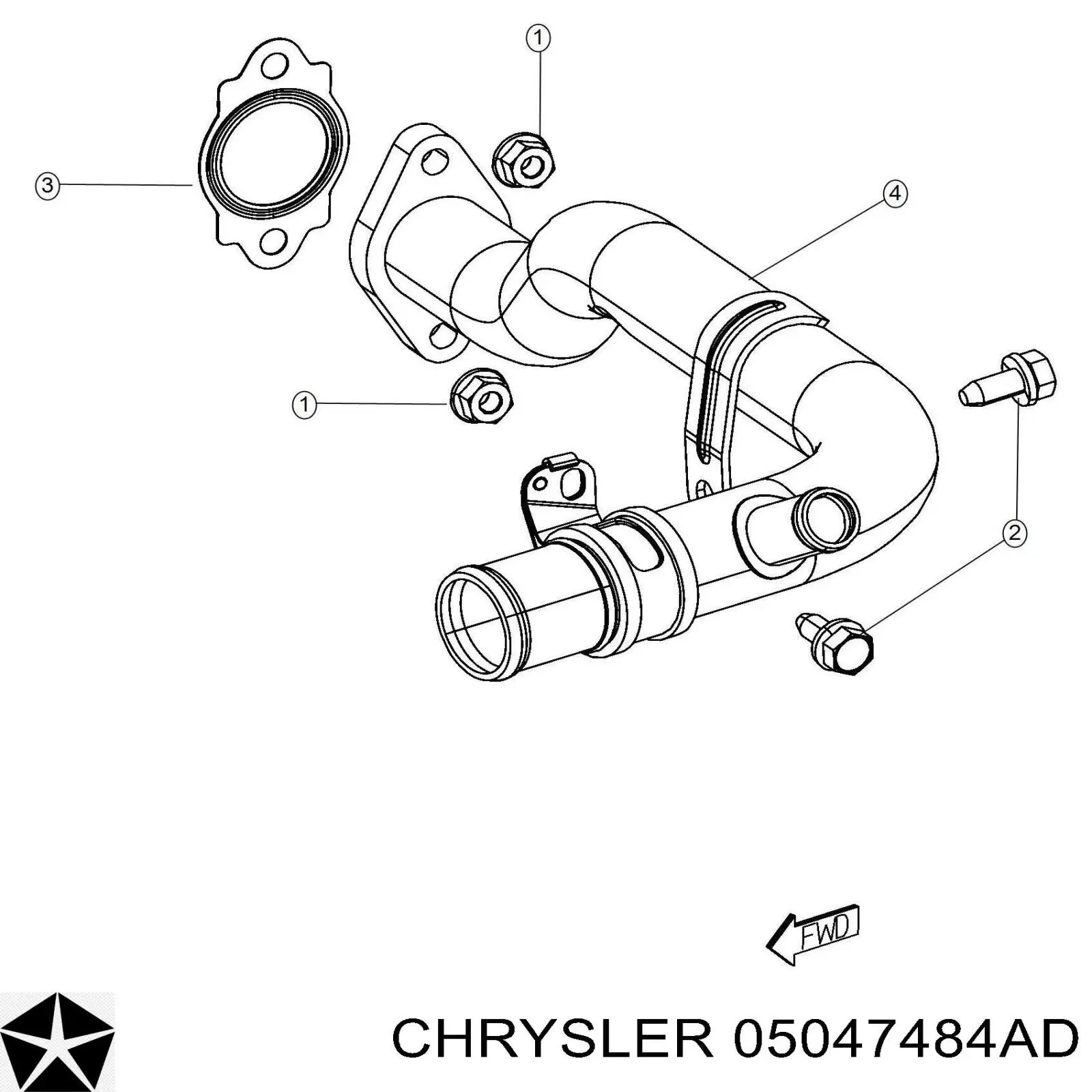 Купити 05047484AD Chrysler Трубопроводи і шланги системи охолодження