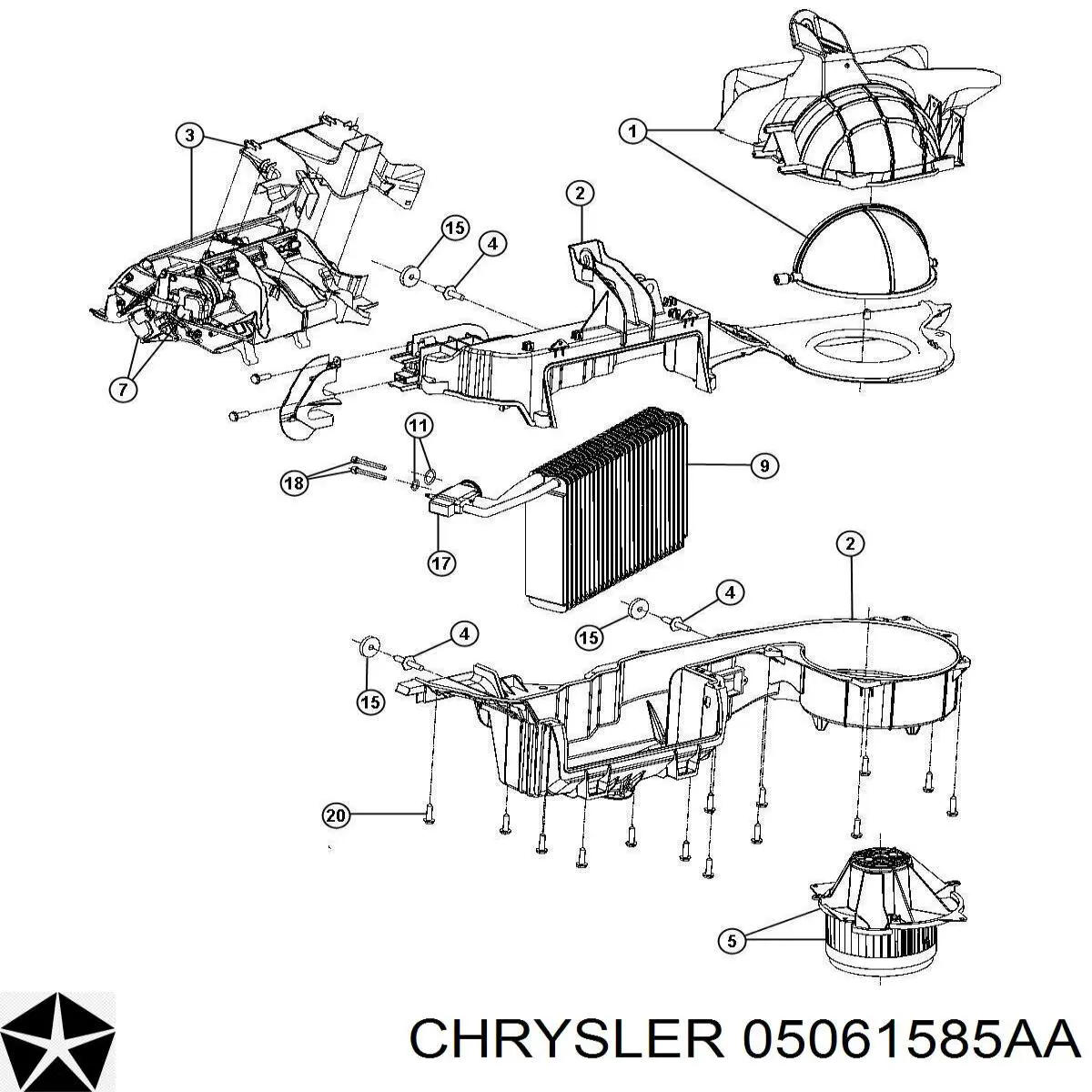 Випаровувач кондиціонера Chrysler 05061585AA ціна, від 87.15 USD
