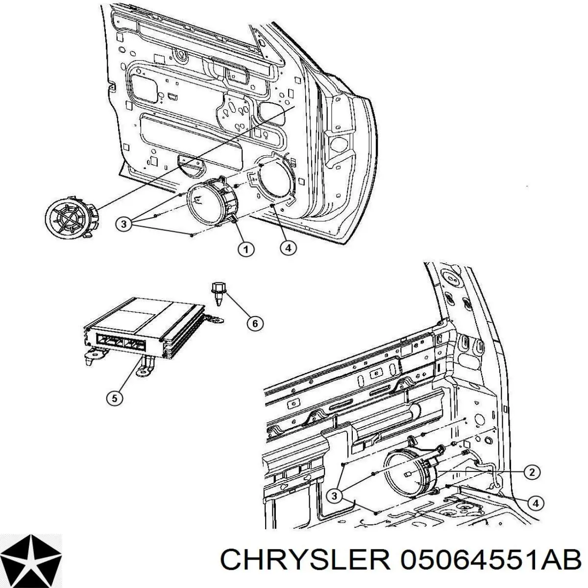 05064551AB Chrysler Динамік задньої двері
