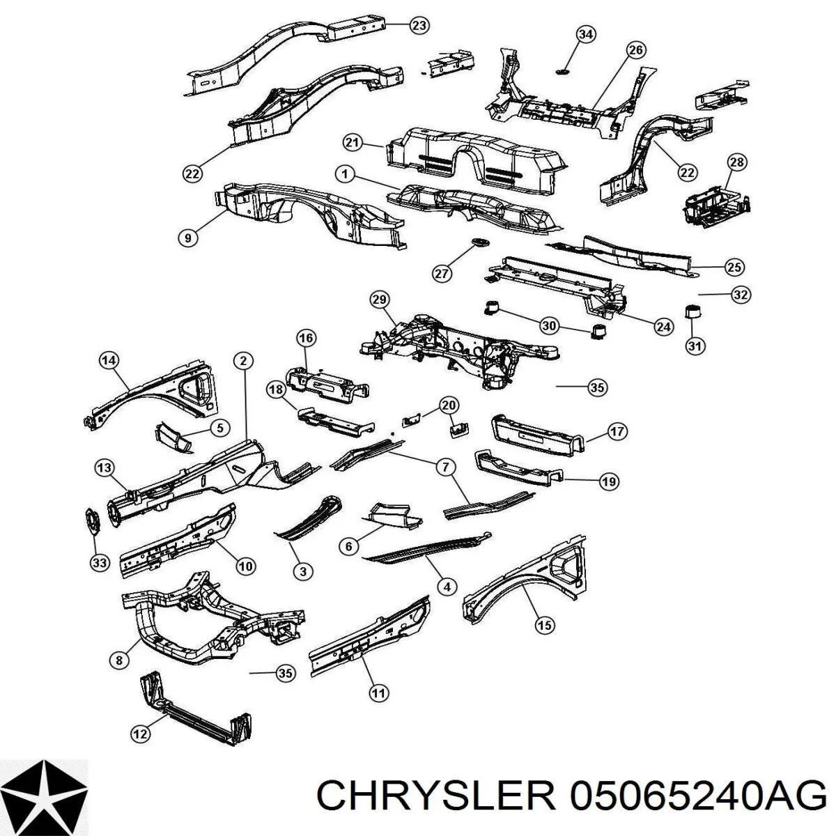 Купити 5065240AF Chrysler Підсилювач бампера