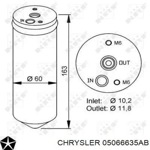 Купити 05066635AB Chrysler Ресивер-осушувач кондиціонера