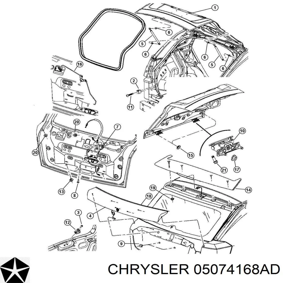 05074168AC Chrysler амортизатор кришки багажника/ двері 3/5-ї задньої