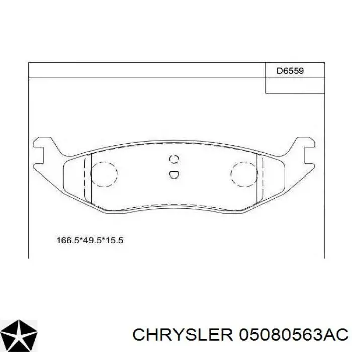 Купити 05080563AC Chrysler Задні колодки