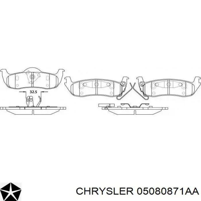Купити 05080871AA Chrysler Задні колодки