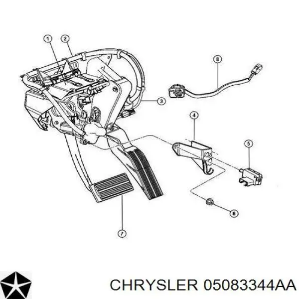 Купити 56045043AC Chrysler Датчик педалі гальма