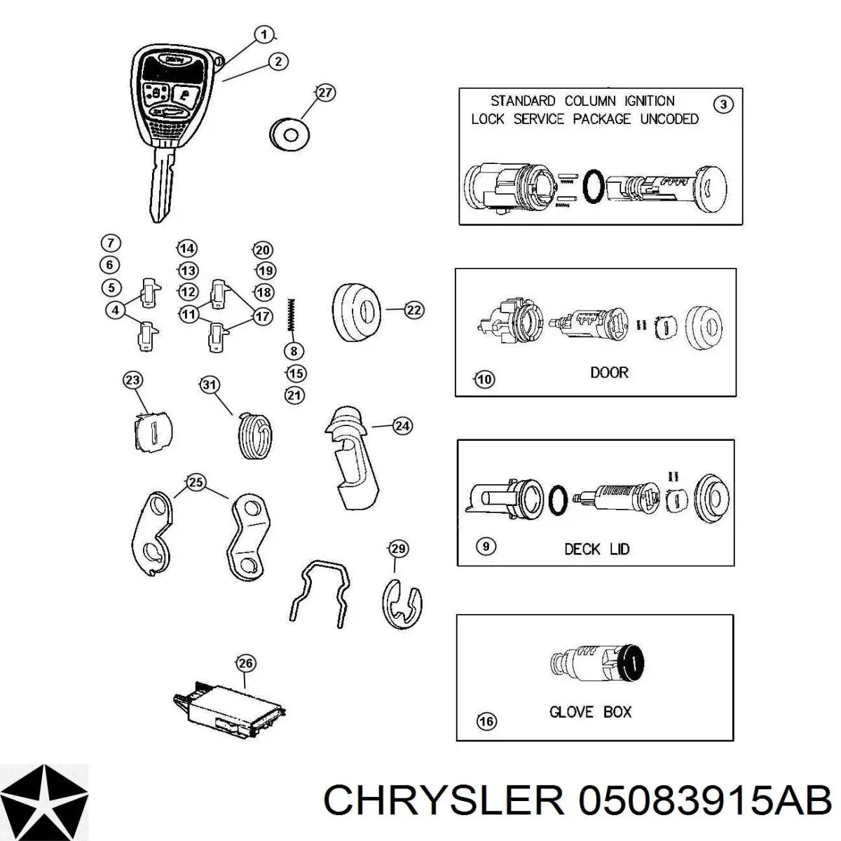 05083915AB Chrysler замок запалювання, контактна група