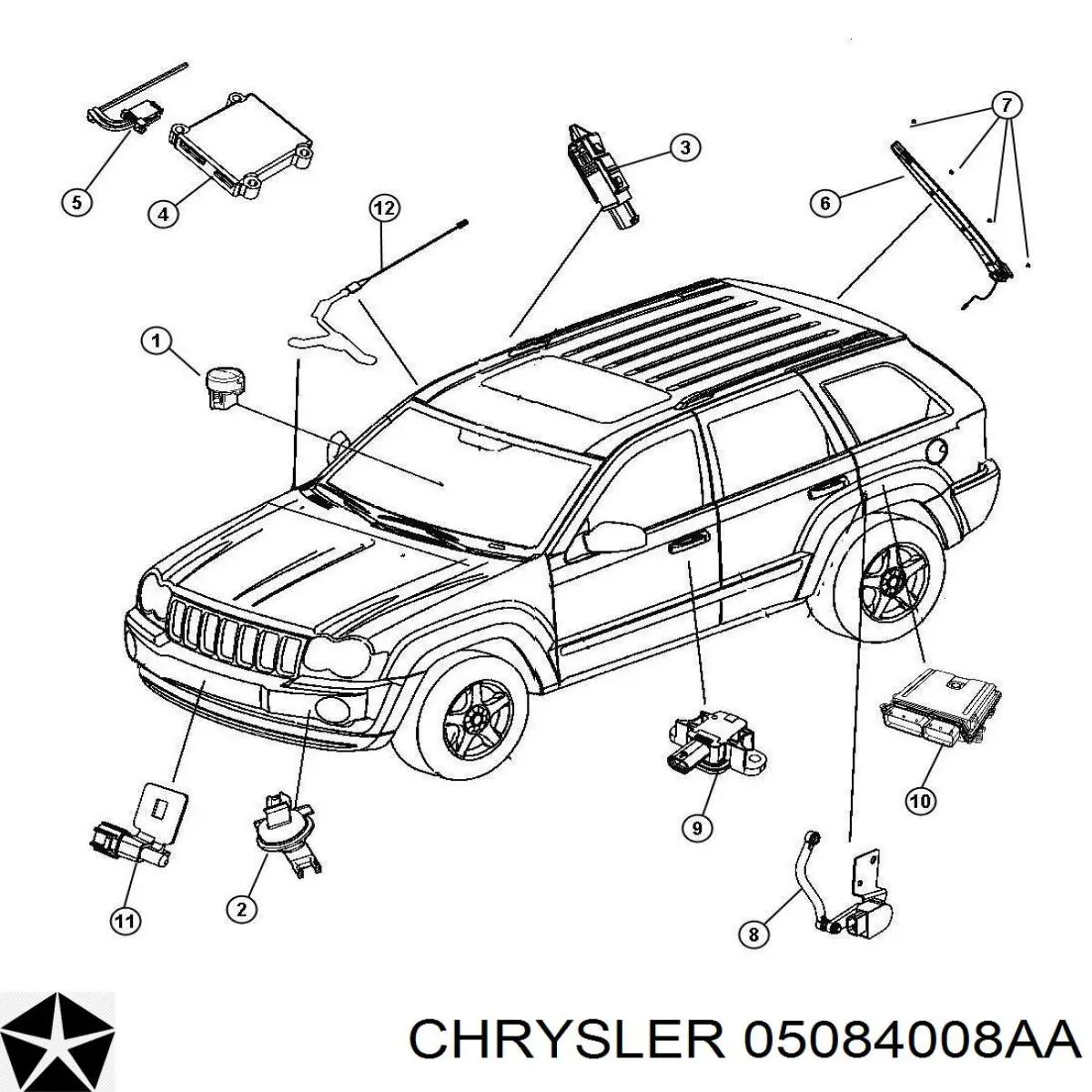 Датчик зайнятості сидіння Chrysler 05084008AA ціна, від 2.53 USD
