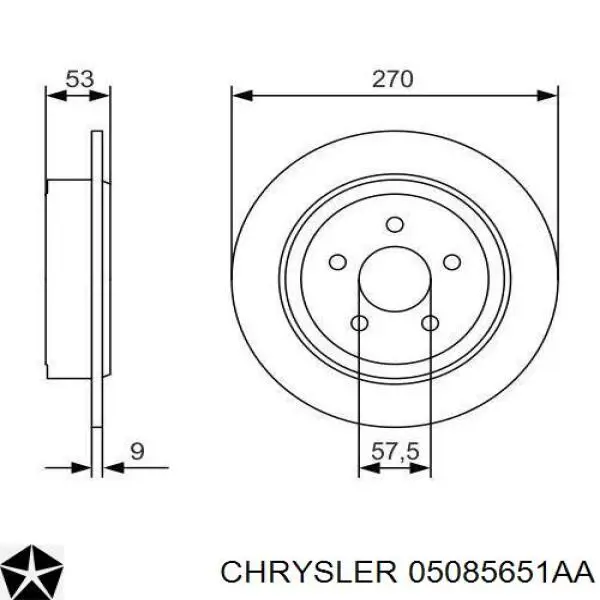 Гальмівні диски 05085651AA Chrysler