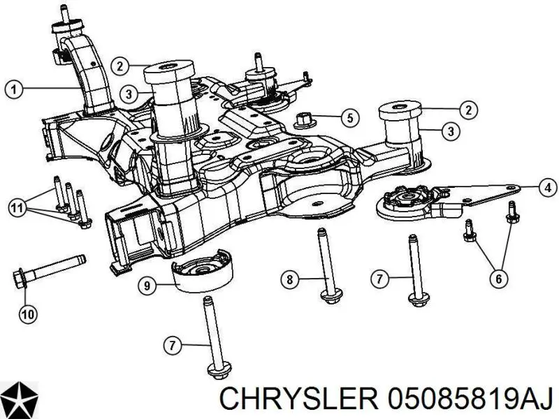 Підрамник передньої підвіски Chrysler 05085819AJ ціна, від 180.65 USD