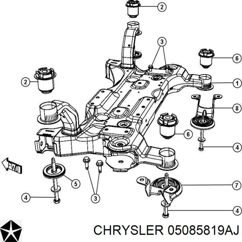 Балка передньої підвіски, підрамник Chrysler 200 (Крайслер 200)