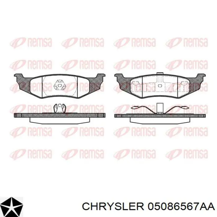 Задні гальмівні колодки Chrysler 05086567AA ціна, від 22.30 USD