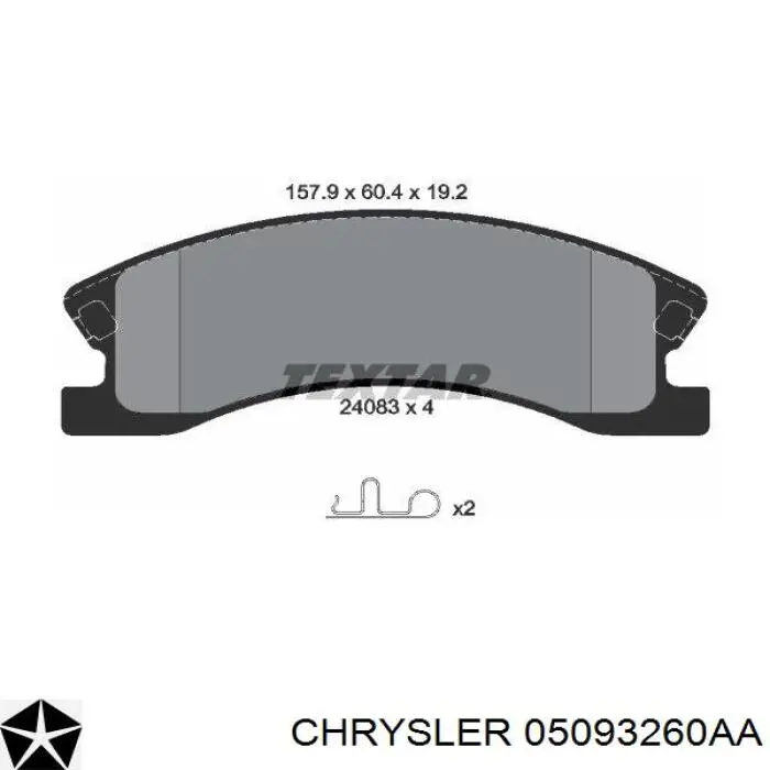 Гальмівні колодки Chrysler 05093260AA ціна, від 33.65 USD