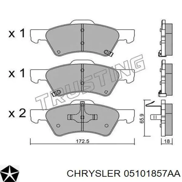 05101857AA Chrysler колодки гальмівні передні, дискові