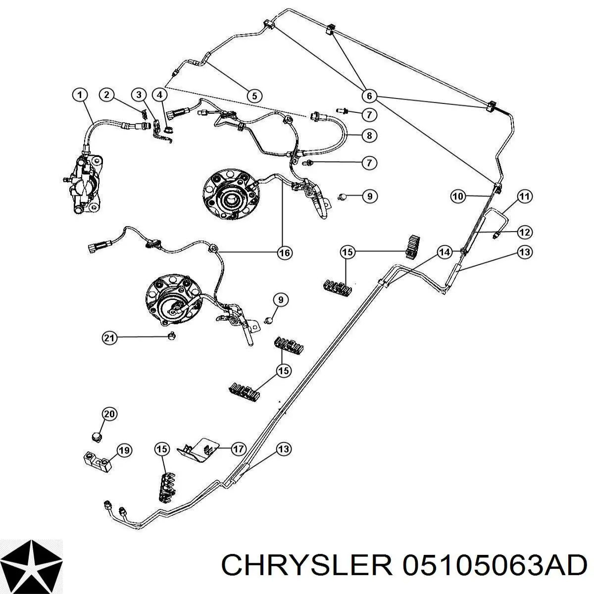 Датчик АБС задній лівий Chrysler 05105063AD ціна, від 12.80 USD